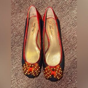 Poetic license, London, ballet, kitten heels denim w pearl embellishment eur 39